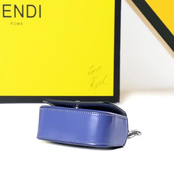 Affordable Blue Calf In Leather Fendi F Bag Nano 0510